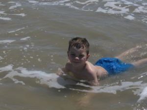 Ben relaxed in the water